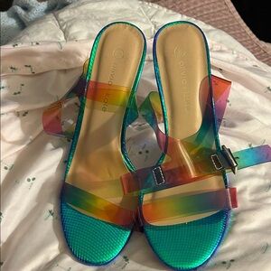 Rainbow Strappy Heels